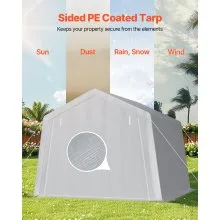 Outdoor Storage Shelter Shed 10x10 ft Waterproof Portable Canopy Carport Tent
