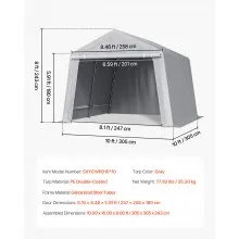 Outdoor Storage Shelter Shed 10x10 ft Waterproof Portable Canopy Carport Tent