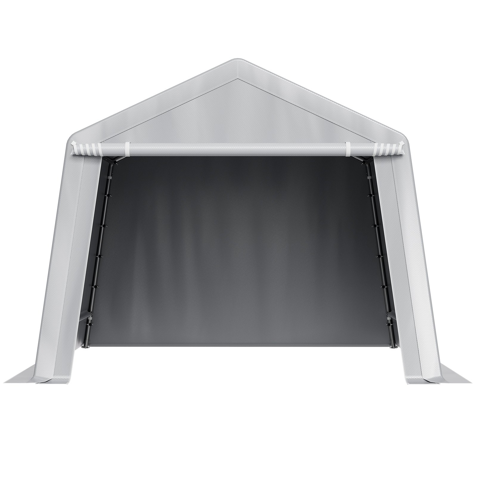 VEVOR Outdoor Storage Shed, 10 x 10 ft Portable Storage Tent with Roll-up Door, Waterproof Canopy Shed Shelter, Heavy Duty Frame, Patio Garage Carport for Motorcycle, Lawn Mower, Bike, Grey
