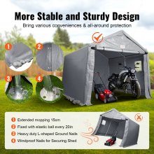 VEVOR Portable Shed Outdoor Storage Shelter, 3.05x3.05x2.6m Heavy Duty All-Season Instant Storage Tent Tarp Sheds with Roll-up Zipper Door and Ventilated Windows For Motorcycle, Bike, Garden Tools