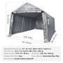 VEVOR Adăpost de depozitare portabil Adăpost de garaj 10 x 15 x 8 ft și ușă cu fermoar