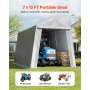 Outdoor Storage Shelter Shed 7x12 ft Waterproof Portable Canopy Carport Tent