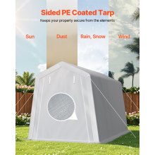 Outdoor Storage Shelter Shed 7x12 ft Waterproof Portable Canopy Carport Tent