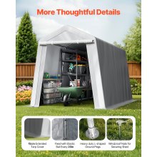 Outdoor Storage Shelter Shed 7x12 ft Waterproof Portable Canopy Carport Tent