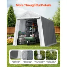 Outdoor Storage Shelter Shed 7x12 ft Waterproof Portable Canopy Carport Tent