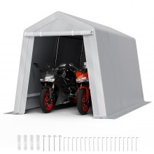 Outdoor Storage Shelter Shed 7x12 ft Waterproof Portable Canopy Carport Tent
