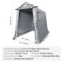 VEVOR Outdoor Storage Shed, 6 x 8 ft Portable Storage Tent with Roll-up Door & Vents, Waterproof Canopy Shed Shelter, Heavy Duty Frame, Patio Garage Carport for Motorcycle, Lawn Mower, Bike, Grey