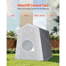 Outdoor Storage Shelter Shed 6x8 ft Waterproof Portable Canopy Carport Tent