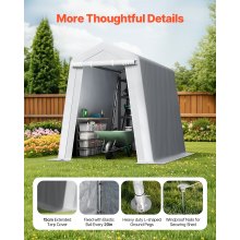 Outdoor Storage Shelter Shed 6x8 ft Waterproof Portable Canopy Carport Tent