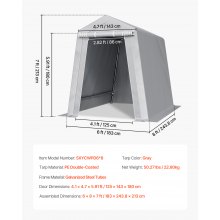 Outdoor Storage Shelter Shed 6x8 ft Waterproof Portable Canopy Carport Tent