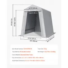 Outdoor Storage Shelter Shed 6x8 ft Waterproof Portable Canopy Carport Tent