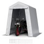VEVOR Outdoor Storage Shed, 6 x 6 ft Portable Storage Tent with Roll-up Door & Vents, Waterproof Canopy Shed Shelter, Heavy Duty Frame, Patio Garage Carport for Motorcycle, Lawn Mower, Bike, Grey