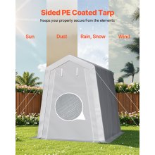 VEVOR Outdoor Storage Shelter Shed 6x6 ft Waterproof Carport Canopy Garage Tent