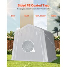 VEVOR Outdoor Storage Shelter Shed 8x8 ft Waterproof Carport Canopy Garage Tent