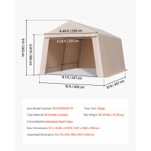 Outdoor Storage Shelter Portable Shed 10x15 ft Waterproof Canopy Garage Tent