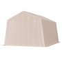 VEVOR Outdoor Storage Shed, 10 x 15 ft Portable Storage Tent with 2 Roll-up Doors & Vents, Waterproof Canopy Shed Shelter, Heavy Duty Frame, Patio Garage Carport for Motorcycle Lawn Mower, Beige
