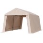 VEVOR Outdoor Storage Shed, 10 x 15 ft Portable Storage Tent with 2 Roll-up Doors & Vents, Waterproof Canopy Shed Shelter, Heavy Duty Frame, Patio Garage Carport for Motorcycle Lawn Mower, Beige