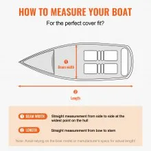 VEVOR Boat Cover, 4260-4800 mmTrailerable Waterproof Boat Cover, 600D Marine Grade PU Oxford, with Motor Cover and Buckle Straps, for V-Hull, Tri-Hull, Fish Ski Boat, Runabout, Bass Boat, Grey