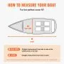 VEVOR Boat Cover, 23'-24' Trailerable Waterproof Boat Cover, 600D Marine Grade PU Oxford, with Motor Cover and Buckle Straps, for V-Hull, Tri-Hull, Fish Ski Boat, Runabout, Bass Boat, Grey