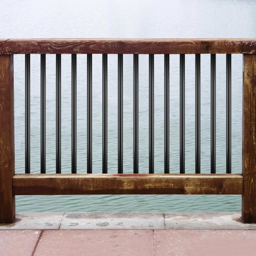 VEVOR Deck Balusters, 16 Pack Metal Deck Spindles, 44"x0.5" Staircase Baluster With Screws, Iron Deck Railing for Wood and Composite Deck, Stylish Black Baluster for Outdoor Stair Deck Porch
