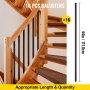 VEVOR Deck Balusters, 16 Pack Metal Deck Spindles, 44\"x0.5\" Staircase Baluster with Screws, Iron Deck Railing for Wood and Composite Deck, Stylish Black Baluster for Outdoor Stair Deck Porch