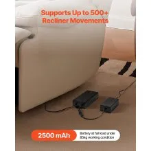 Battery Pack for Reclining Furniture 2500 mAh 2-Pin Recliner Battery Pack