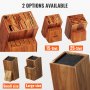 VEVOR Universal Knife Holder, Acacia Wood Knife Block Without Knives, Extra Large Knife Storage Holder Stand with PP Brush, Multifunctional Wooden Knife Organizer, Knife Rack for Kitchen Counter