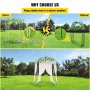 Pergola de foișor VEVOR în formă de cușcă de păsări 9' x 6,6' pentru grădina de nuntă în aer liber alb