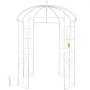 VEVOR Birdcage Shape Garden Arbor, 9' High x 6.6' Wide, Heavy Duty Wrought Iron Arbor, Wedding Arch Trellis for Climbing Vines in Outdoor Garden, Lawn, Backyard, Patio, White