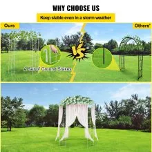 VEVOR Birdcage Shape Gazebo Pergola 9' x 6.6' for Wedding Outdoor Garden White