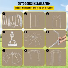 VEVOR Birdcage Shape Gazebo Pergola 9' x 6.6' for Wedding Outdoor Garden White