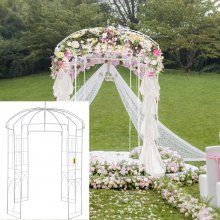 VEVOR Mandril de jardim em formato de gaiola, 9'' de altura x 6,6' de largura, mandril de ferro forjado resistente, treliça de arco de casamento para trepadeiras em jardim ao ar livre, gramado, quintal, pátio, branco