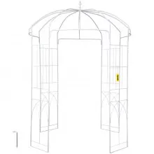 VEVOR Birdcage Shape Gazebo Pergola 9' x 6.6' for Wedding Outdoor Garden White