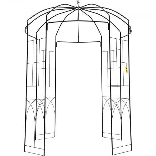 VEVOR Birdcage Shape Garden Arbor,8' High x 5.2' Wide, Heavy Duty Wrought Iron Arbor, Wedding Arch Trellis for Climbing Vines in Outdoor Garden, Lawn, Backyard, Patio, Black