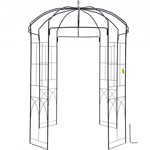 VEVOR Birdcage Shape Garden Arbor,8' High x 5.2' Wide, Heavy Duty Wrought Iron Arbor, Wedding Arch Trellis for Climbing Vines in Outdoor Garden, Lawn, Backyard, Patio, Black