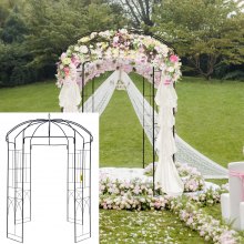 VEVOR Birdcage Shape Garden Arbor, 2.44m High, 1.59m Wide, Heavy Duty Wrought Iron Arbor, Wedding Arch Trellis for Climbing Vines in Outdoor Garden, Backyard, Lawn, Patio, Black