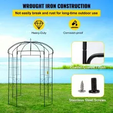 VEVOR Birdcage Shape Gazebo Pergola 9' x 6.6' for Wedding Outdoor Garden Black