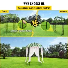 VEVOR Birdcage Shape Gazebo Pergola 9' x 6.6' for Wedding Outdoor Garden Black