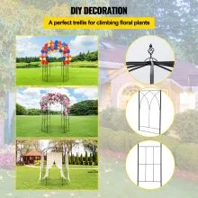 VEVOR Birdcage Shape Gazebo Pergola 9' x 6.6' for Wedding Outdoor Garden Black