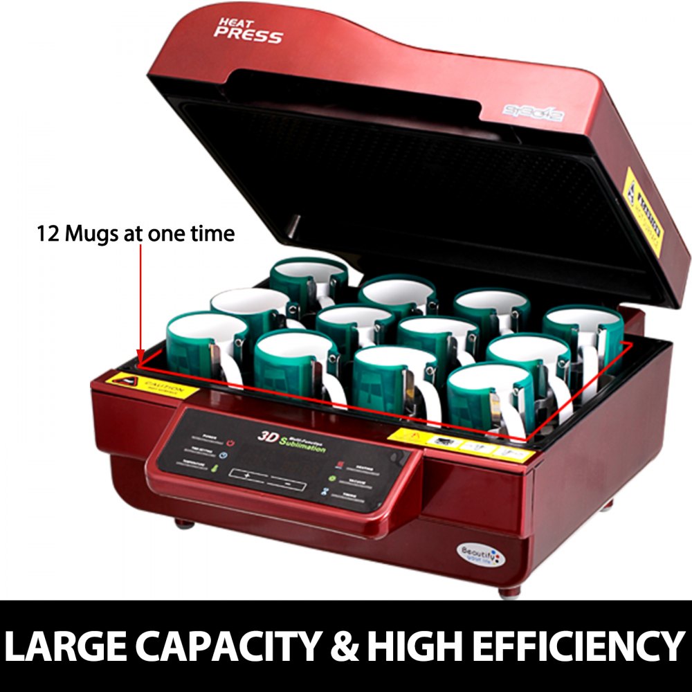 VEVOR Heat Press Multi-Function 3D Sublimation Machine 2800W 3D Vacuum Sublimation Heat Press Machine for Mugs Phone Case Plate and Glasses Photo Frame