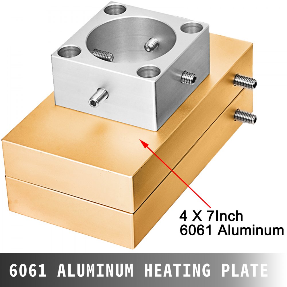 Rosin Press Plate Kit 4"x7" Rosin Extractor 4 Heating Rods 10-20 Ton Hydraulic
