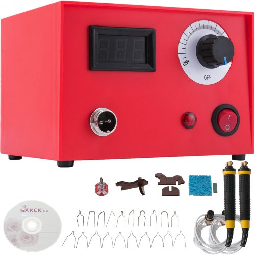 VEVOR 50W Professional Pyrography Kit 110V Pyrography Machine Dual Pen Multifunction Wood Burning Kit for Adults Digital Display Pyrography Crafts for Wood Burning Pyrography Tool Wood Burning