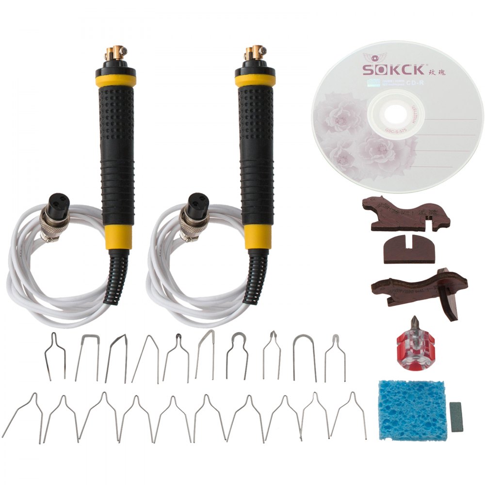 VEVOR 50W Kit de pirograbado profesional Máquina de pirograbado de 110V Bolígrafo dual Kit de quema de madera multifunción para adultos Pantalla digital Artesanía de pirograbado para quemar madera Herramienta de pirograbado Quema de madera