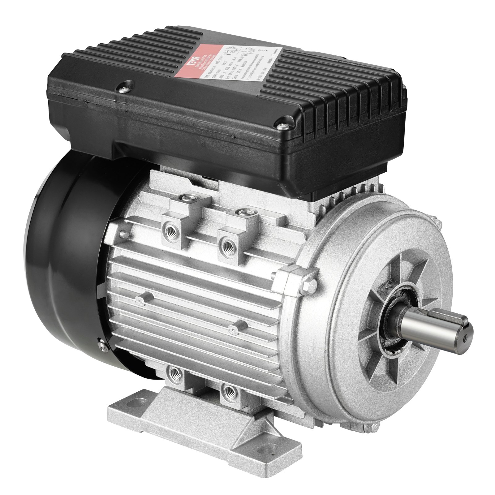 VEVOR 0.55KW Electric Motor 1400 rpm, AC 220~240V 4.5A, 80, B3 Frame, Air Compressor Motor Single Phase, 19mm Keyed Shaft, CW/CCW Rotation for Agricultural Machinery and General Equipment