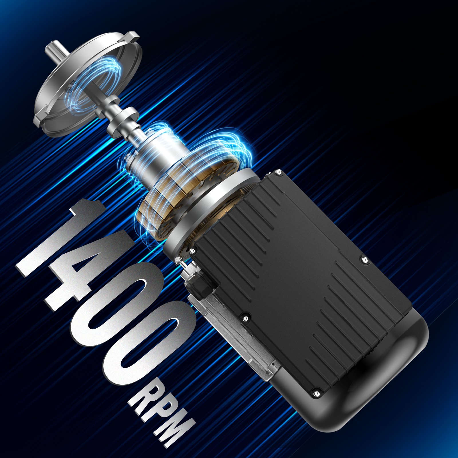 VEVOR 0.55KW Electric Motor 1400 rpm, AC 220~240V 4.5A, 80, B3 Frame, Air Compressor Motor Single Phase, 19mm Keyed Shaft, CW/CCW Rotation for Agricultural Machinery and General Equipment