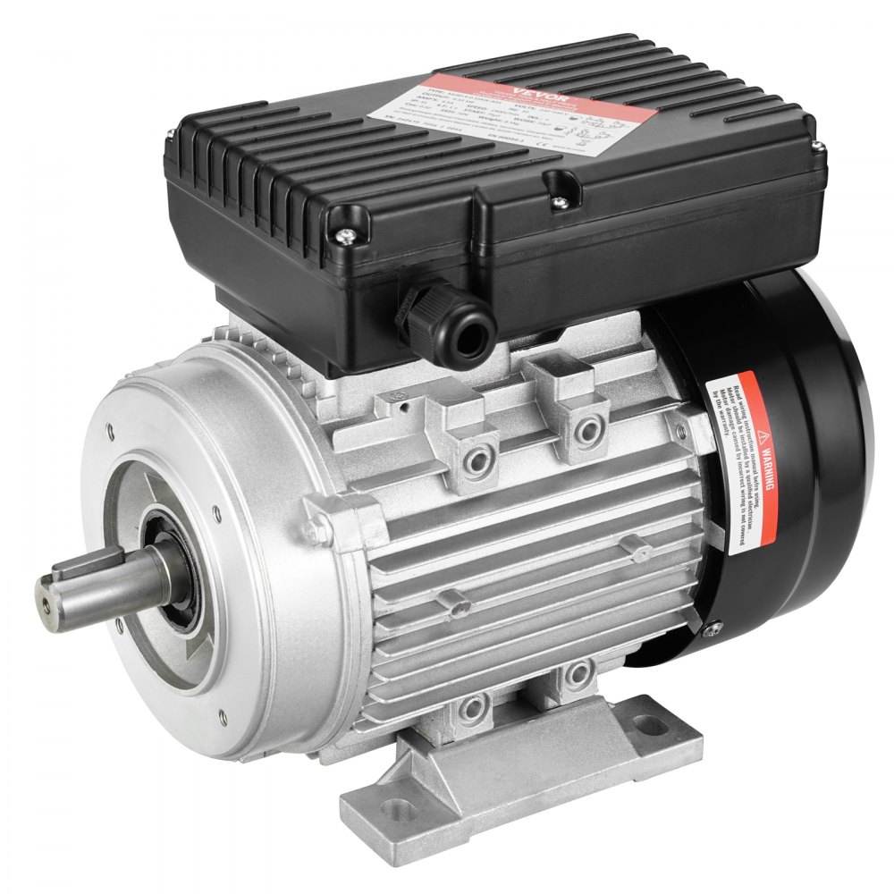 VEVOR 0.55KW Electric Motor 1400 rpm, AC 220~240V 4.5A, 80, B34 Frame, Air Compressor Motor Single Phase, 19mm Keyed Shaft, CW/CCW Rotation for Agricultural Machinery and General Equipment
