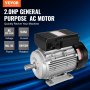 VEVOR 1.5KW Electric Motor 1400 rpm, AC 220~240V 9.85A, 90L, B3 Frame, Air Compressor Motor Single Phase, 24mm Keyed Shaft, CW/CCW Rotation for Agricultural Machinery and General Equipment