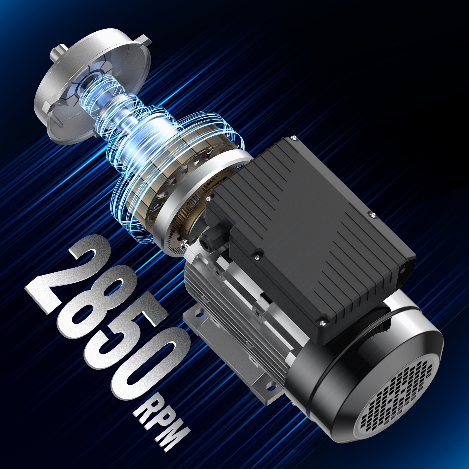 VEVOR 0.75KW Electric Motor 2850 rpm, AC 220~240V 5.15A, 80, B34 Frame, Air Compressor Motor Single Phase, 19mm Keyed Shaft, CW/CCW Rotation for Agricultural Machinery and General Equipment