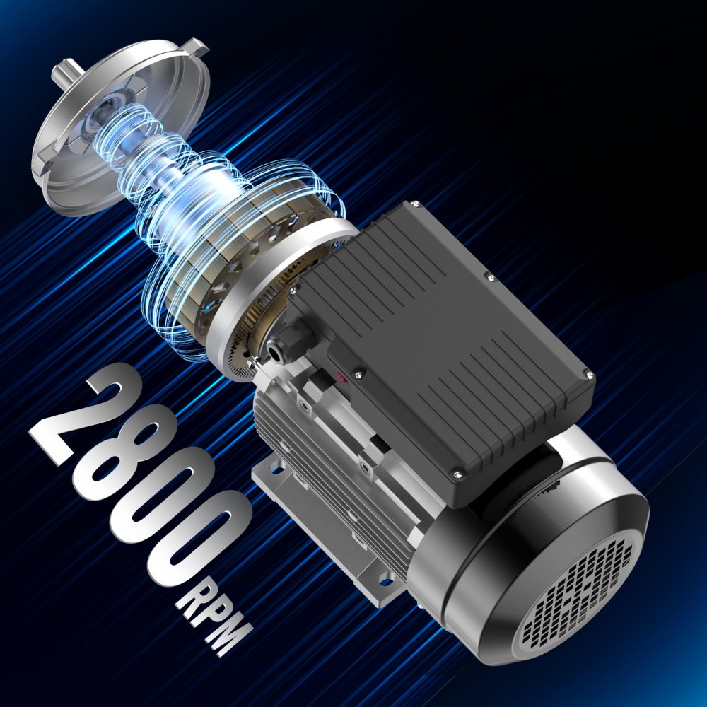 VEVOR 1.1KW Electric Motor 2800 rpm, AC 220~240V 7.1A, 90S, B3 Frame, Air Compressor Motor Single Phase, 24mm Keyed Shaft, CW/CCW Rotation for Agricultural Machinery and General Equipment