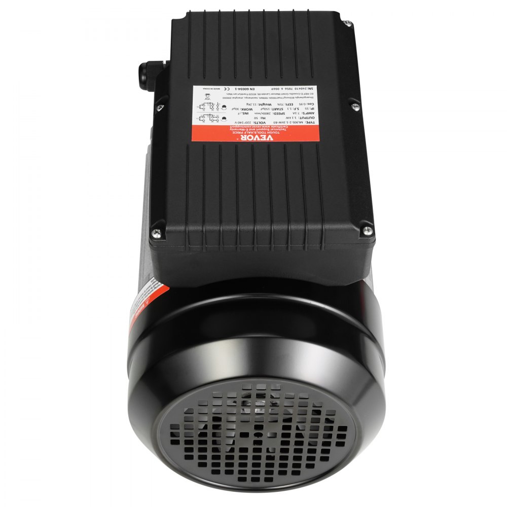 VEVOR 1.1KW Electric Motor 2800 rpm, AC 220~240V 7.1A, 90S, B3 Frame, Air Compressor Motor Single Phase, 24mm Keyed Shaft, CW/CCW Rotation for Agricultural Machinery and General Equipment